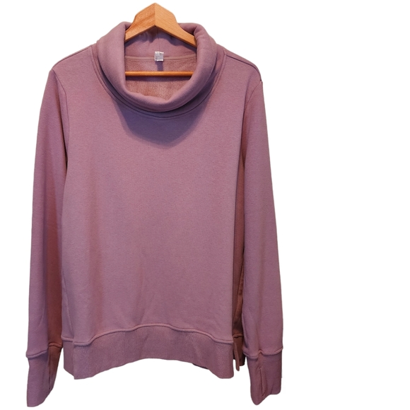 90 Degree By Reflex Tops - 90 Degree Fleece-Lined Cowlneck Brushed Pullover Sweater